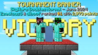 1 in the Hypixel Skywars Doubles Normal Tournament  2973 points w diboof [upl. by Etnuad]