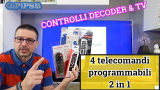 4 telecomandi 2in1 da programmare per usare la TV e il nuovo Decoder del digitale terrestre [upl. by Edlin]