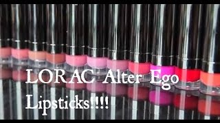 LORAC ALTER EGO LIPSTICKS  Lip Swatches amp Review [upl. by Belen]