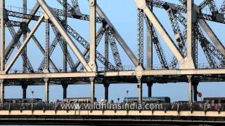 Rabindra Setu or Howrah Bridge Kolkata landmark [upl. by Ahsocin709]