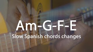 Slow Spanish Guitar Backing Track  80 bpm  AmGFE  Fingerpicking On A Flamenco Guitar [upl. by Sayer]