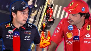 Perez Vs Sainz Post Race Interviews On Last Lap Crash Azerbaijan GP [upl. by Assyral887]