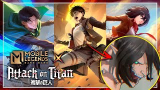 NOTICIÓN Eren Mikasa y Levi en Mobile Legends Bang Bang  MLBB × Shingeki no Kyojin [upl. by Rorie]