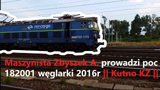 ET22 1178 Maszynista Zbyszek A prowadzi poc nr 182001 z węglarkami  Kutno KZ  2016r [upl. by Neumann539]