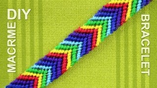 How to make a Chevron Arrows Rainbow Friendship bracelet [upl. by Haduj]