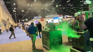 InfoComm 2021 Froggys Fog Demos Its Upgraded F8 Fobbles Machine That Shoots Fog Bubbles [upl. by Buine]