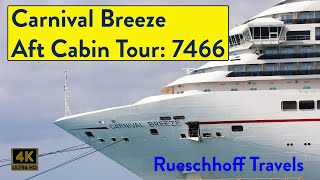 Carnival Breeze Aft Balcony 7466 in 4K [upl. by Ferdinande]