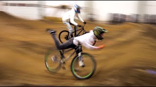 BIG CRASH AT INDOOR BMX TRACK DIJK [upl. by Htebazileharas]