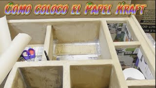 Como coloco el papel Kraft como forrar un mueble de carton DIY [upl. by Aimo]