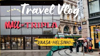 First month as an international student  Travel vlog Vaasa to Helsinki  TRIPLA mall walk through [upl. by Nesyaj]