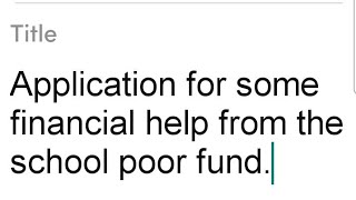 Application for financial help from the school poor fund [upl. by Ahsyla]