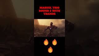 Marvel Trio vs Thanos coldestmomentshortvideoyoutubeshorts thanosironman captainamericathor [upl. by Haikan298]