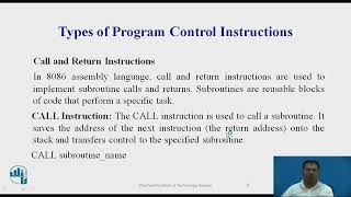 Programme Control Instructions of 8086 [upl. by Tterraj]