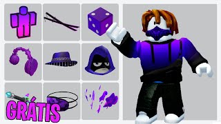 COMO PEGAR 14 ITENS GRÁTIS ROXO NO ROBLOX [upl. by Hgielah]