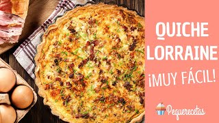 QUICHE LORRAINE LA REINA DE LAS QUICHES  RECETA FÁCIL  PEQUERECETAS [upl. by Feingold]