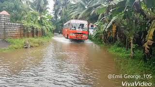 Bus driving through water in kerala [upl. by Ecyak]