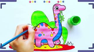 Drawing amp coloring a dinosaur pink [upl. by Calista]