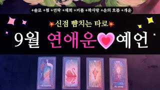 타로연애운💥신점 뺨치는🌹9월 연애운💗 솔로 썸 연락 재회 짝사랑 커플 흐름 개운비법 [upl. by Nitneuq25]