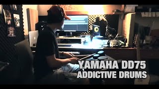 Yamaha DD75  addictive drums 2  Free Drumless Tracks [upl. by Netnerb]