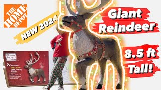 2024 Home Depot 85 ft Giant Reindeer NEW Christmas Decoration DEMO and REVIEW [upl. by Bennie]