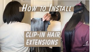 HOW TO INSTALL CLIP IN HAIR EXTENSIONS  STEP BY STEP [upl. by Nihcas]