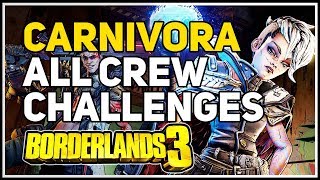 All Crew Challenges Carnivora Borderlands 3 [upl. by Kinney]