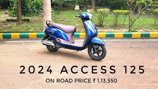 Suzuki Access 125 bs6 2024 model  Price on Road  Yehi hai Premium  Features In Detail ✅️ [upl. by Sinnylg]