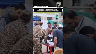 JampK Security heightened at a counting centre in Pulwama as counting of votes begins in the region [upl. by Mehelhteb]