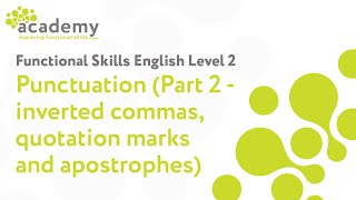 Functional Skills English Level 2  Punctuation Part 2 [upl. by Ottilie]