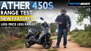 Ather 450S Range Test Review  Only 60 KMS  MotorBeam [upl. by Arihas568]