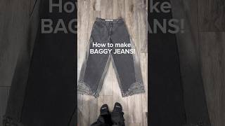 How to make BAGGY JEANS DIY fashion baggyjeans thrifting ootd [upl. by Adnahsat]