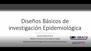 Diseños Básicos de Investigación Epidemiológica [upl. by Attalie]