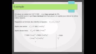 Mathématiques financières  14  Taux équivalents [upl. by Kerr912]