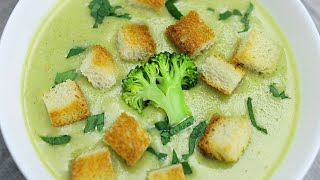 Brokkolicremesuppe mit knusprigen Croutons Lecker und einfach [upl. by Adnole]