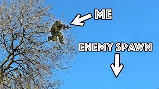 Pi£ing off airsoft players from the TALLEST tree on the map 🌳 [upl. by Decker]