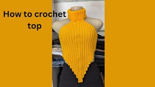 CROCHET TRENDY TURTLE NECK HALTER TOP  xtineyarndesigns [upl. by Oswin438]