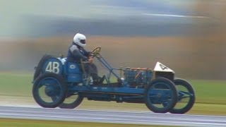 1906 Darracq Grand Prix racer spins out [upl. by Eenor683]