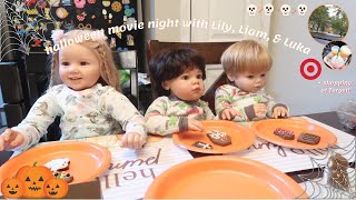 Halloween Movie Night With the Toddlers  Shopping At Target  Sophias Reborns [upl. by Nilya]