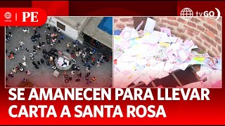 Limeños se amancen para dejar sus cartas a Santa Rosa  Primera Edición  Noticias Perú [upl. by Ibbed677]