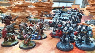 Black Templars vs Death Guard 3000 point Warhammer 40k battle report [upl. by Ramburt]