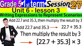 Writing Expressions to Represent Scenarios  Unit 6 Lesson 3  Grade 5  Session 27 [upl. by Gwendolen]