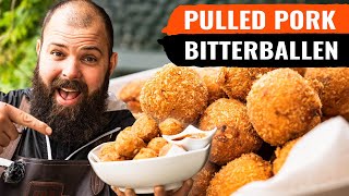 Bizar lekker 🤤 Bitterballen van Pulled Pork  BBQ Recept [upl. by Geirk]