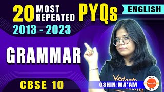 Most Repeated Questions from Class 10 English 🔥 Class 10 Grammar PYQs [upl. by Adnuhser83]