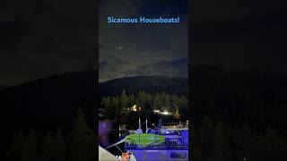 Sicamous BC Houseboat at night houseboat lake boatlife [upl. by Sible]