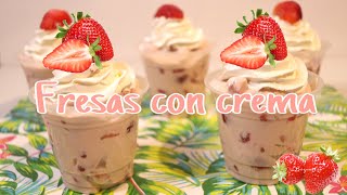 PASO A PASO Como HACER unas RICAS FRESAS con CREMA🍓 [upl. by Shari592]