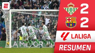 RESUMEN BETIS y BARCELONA empataron 22 GOLAZO de taquito de DIAO sobre la hora  La Liga [upl. by Pirozzo]