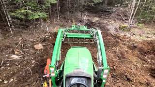 Round 2 John Deere 3039R vs BIG MAPLE STUMP [upl. by Anairdna]