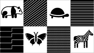 HIGH CONTRAST SENSORY STIMULATION Visual stimulation for newborns👶Black and White Patterns⬛️⚪️⚫️ [upl. by Paton]