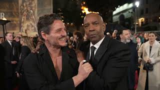 GLADIATOR II Denzel Washington and Pedro Pascal at London World premiere  ScreenSlam [upl. by Nata418]