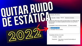 COMO QUITAR EL RUIDO DE ESTATICA DEL MICROFONO [upl. by Siravart67]